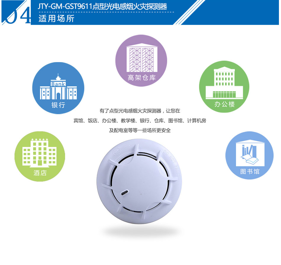 JTY-GM-GST9611點(diǎn)型光電感煙火災(zāi)探測(cè)器應(yīng)用場所